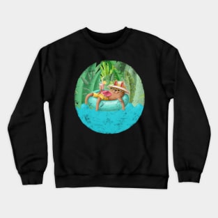 Cute cat on vacation Crewneck Sweatshirt